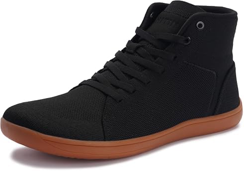 Men Wide Toe Box Barefoot Shoes High Top Zero Drop Sneake…