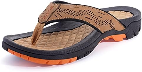 Men's Arch Support Flip Flops Slip Resistant Sandals Oran…