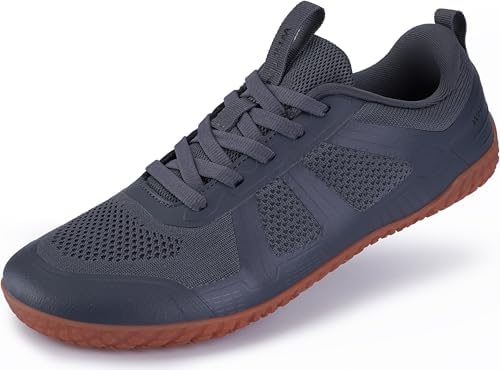 Men's Wide Barefoot Minimalist Shoes Zero Drop Dark Grey