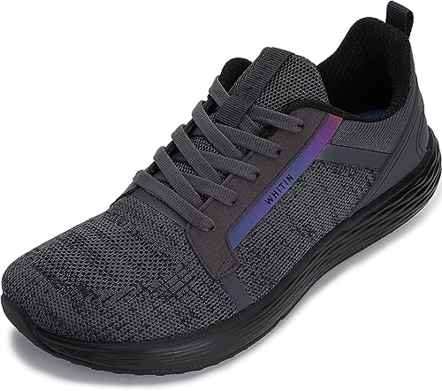 Men's Width Running Shoes Zero Drop & Rubber Outsole Grey