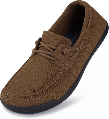 Women's Wide Barefoot Slip On Loafers Zero Drop Brown