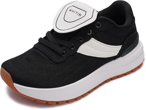 Women's Wide Toe Box Walking Shoes Cushioned Sneakers Black