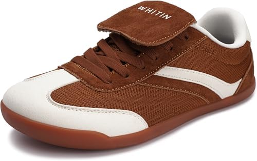 Wommen's Knit Wide Toe Box Barefoot Shoes Long Tongue Brown